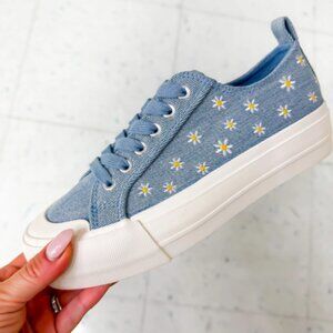 Corky's Take the Lead Blue Denim Daisies Shoes